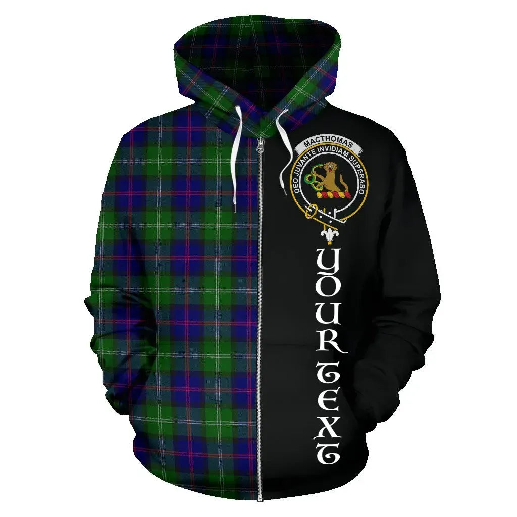Printivon Custom Your Text Macthomas Modern Tartan Zip Hoodie Half Of Me