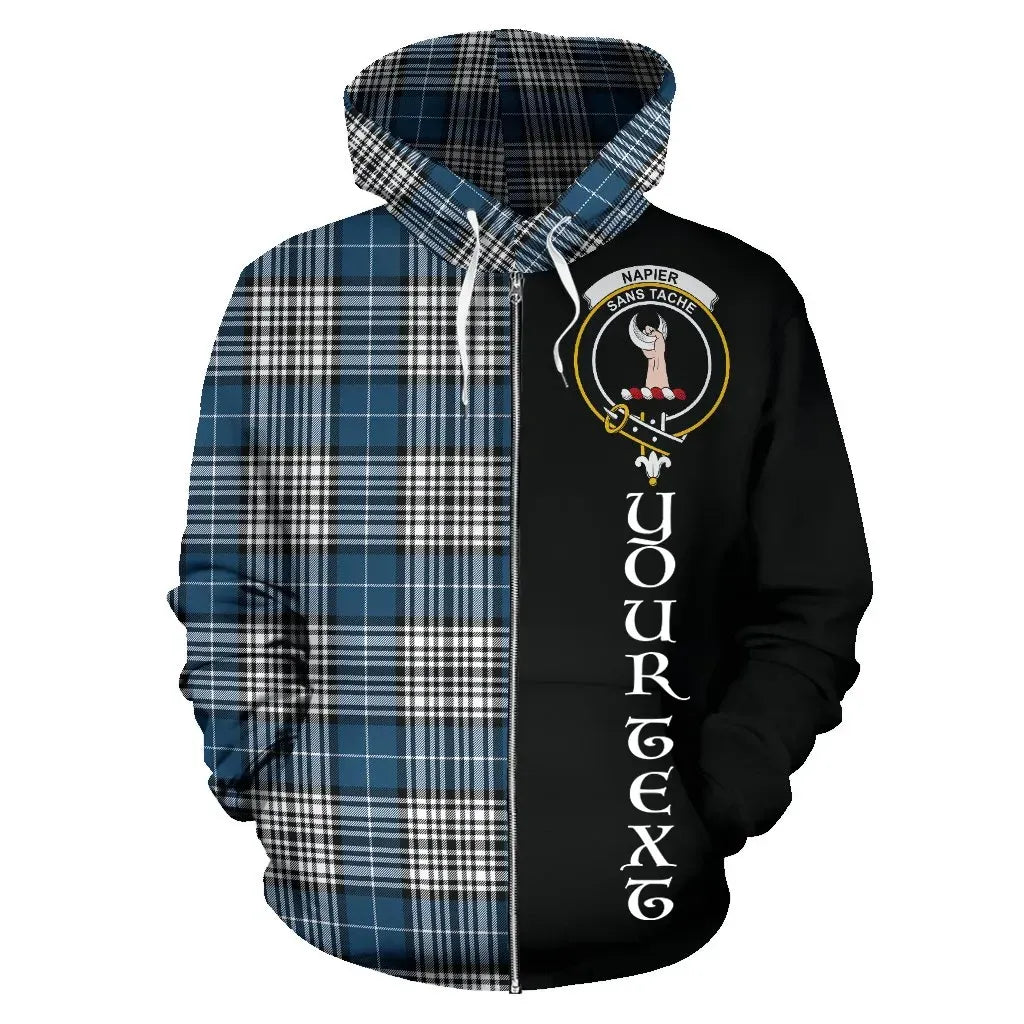 Printivon Custom Your Text Napier Modern Tartan Hoodie Half Of Me