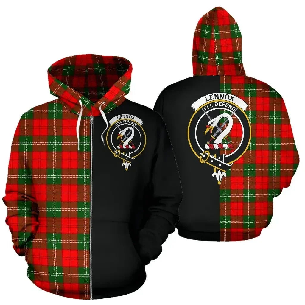 Printivon Custom Your Text Lennox Modern Tartan Hoodie Half Of Me