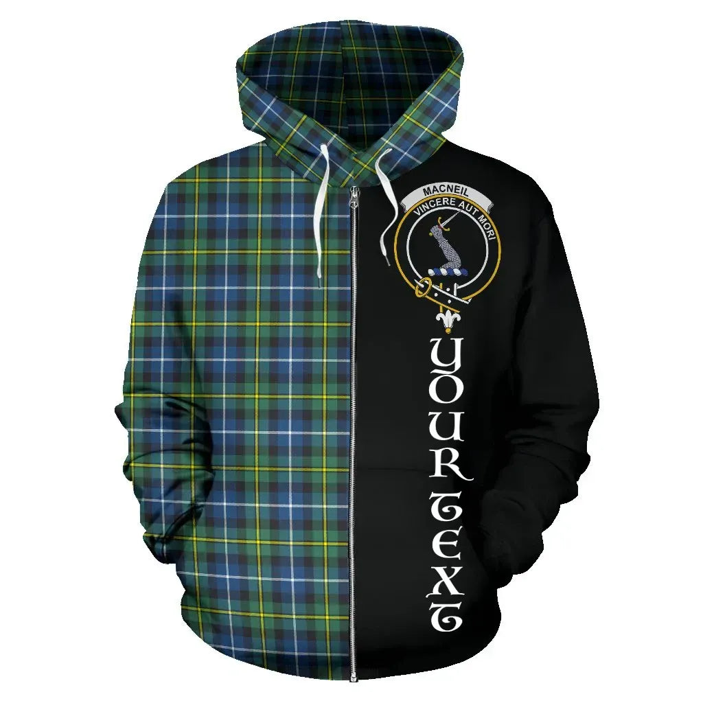 Printivon Custom Your Text Macneill Of Barra Ancient Tartan Hoodie Half Of Me