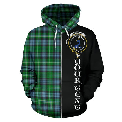 Printivon Custom Your Text Arbuthnot Ancient Tartan Hoodie Half Of Me