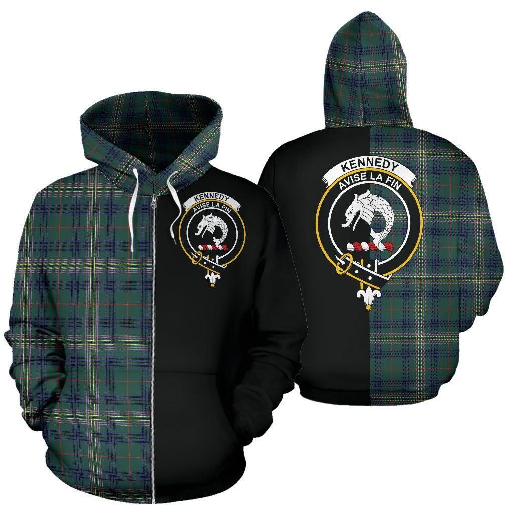 Printivon Custom Your Text Kennedy Modern Tartan Hoodie Half Of Me
