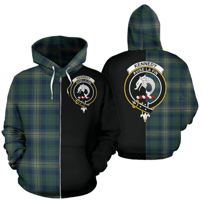 Printivon Custom Your Text Kennedy Modern Tartan Hoodie Half Of Me
