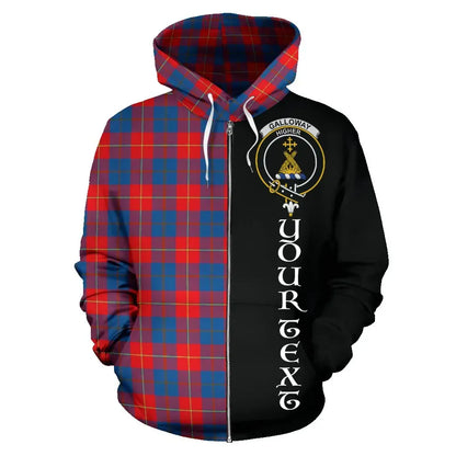 Printivon Custom Your Text Galloway Red Tartan Hoodie Half Of Me