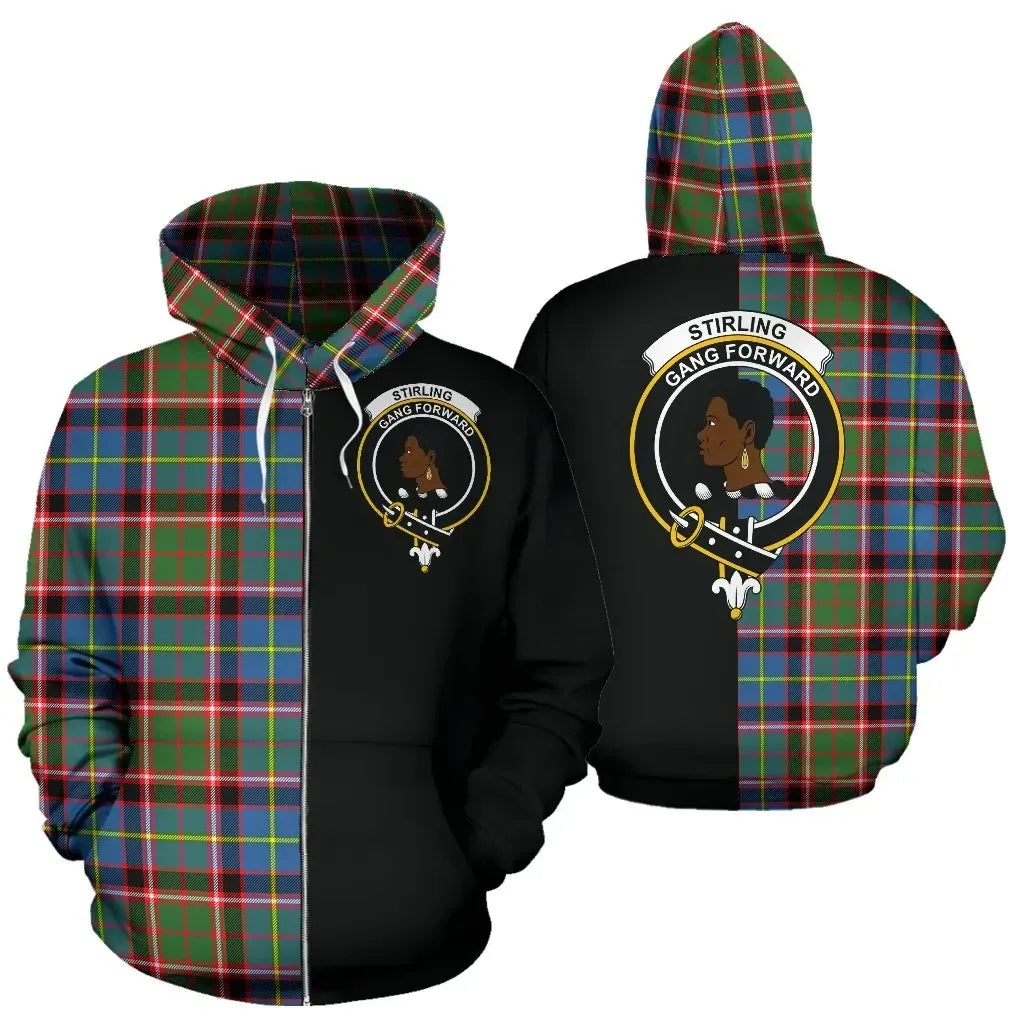 Printivon Custom Your Text Stirling & Bannockburn District Tartan Hoodie Half Of Me