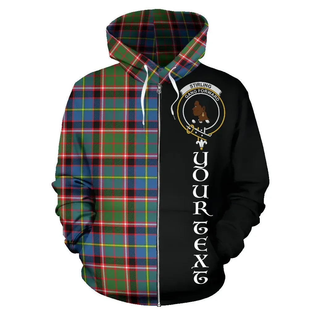 Printivon Custom Your Text Stirling & Bannockburn District Tartan Hoodie Half Of Me