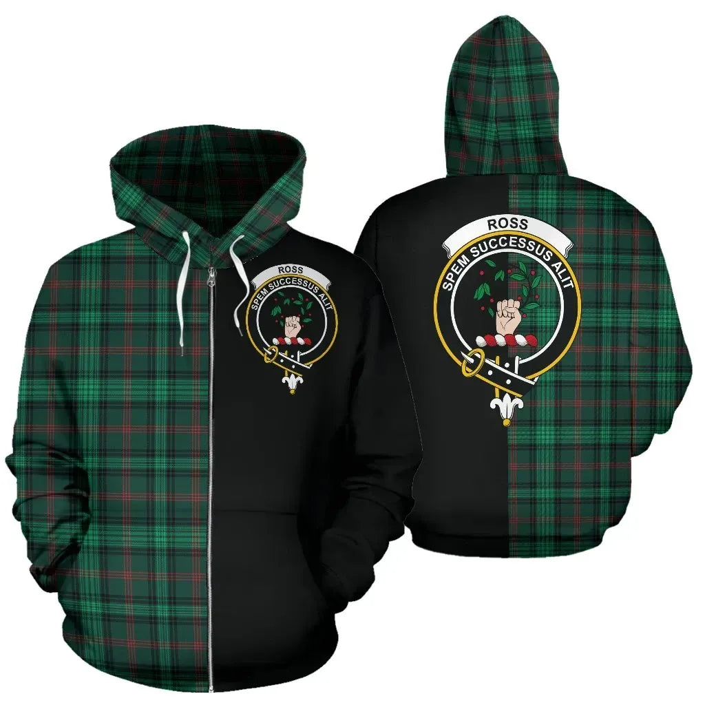 Printivon Custom Your Text Ross Hunting Modern Tartan Hoodie Half Of Me