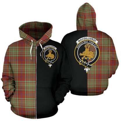 Printivon Custom Your Text Macgillivray Hunting Ancient Tartan Hoodie Half Of Me