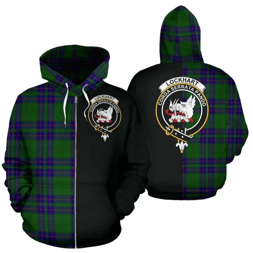Printivon Custom Your Text Lockhart Modern Tartan Hoodie Half Of Me
