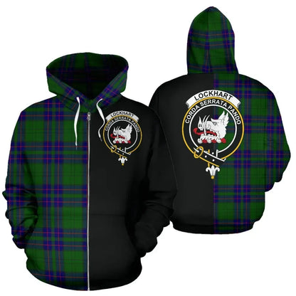 Printivon Custom Your Text Lockhart Modern Tartan Hoodie Half Of Me