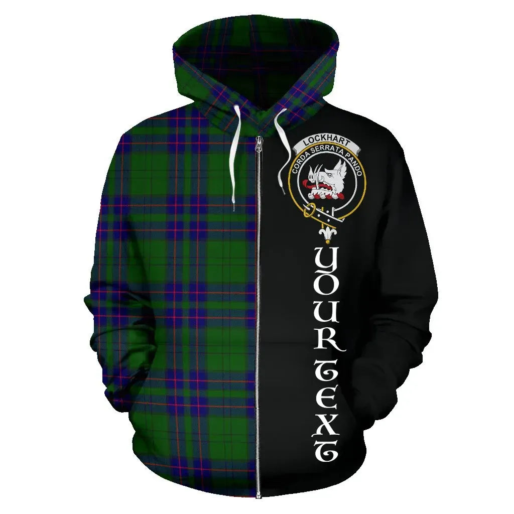 Printivon Custom Your Text Lockhart Modern Tartan Hoodie Half Of Me