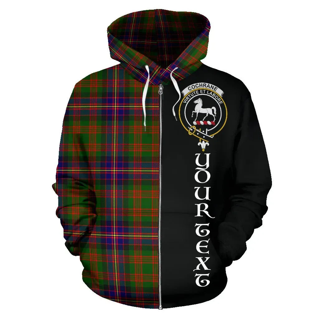 Printivon Custom Your Text Cochrane Modern Tartan Hoodie Half Of Me
