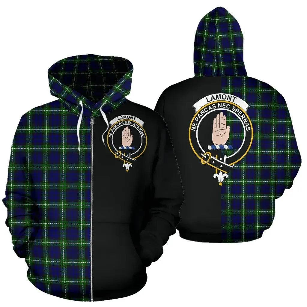 Printivon Custom Your Text Lamont Modern Tartan Hoodie Half Of Me