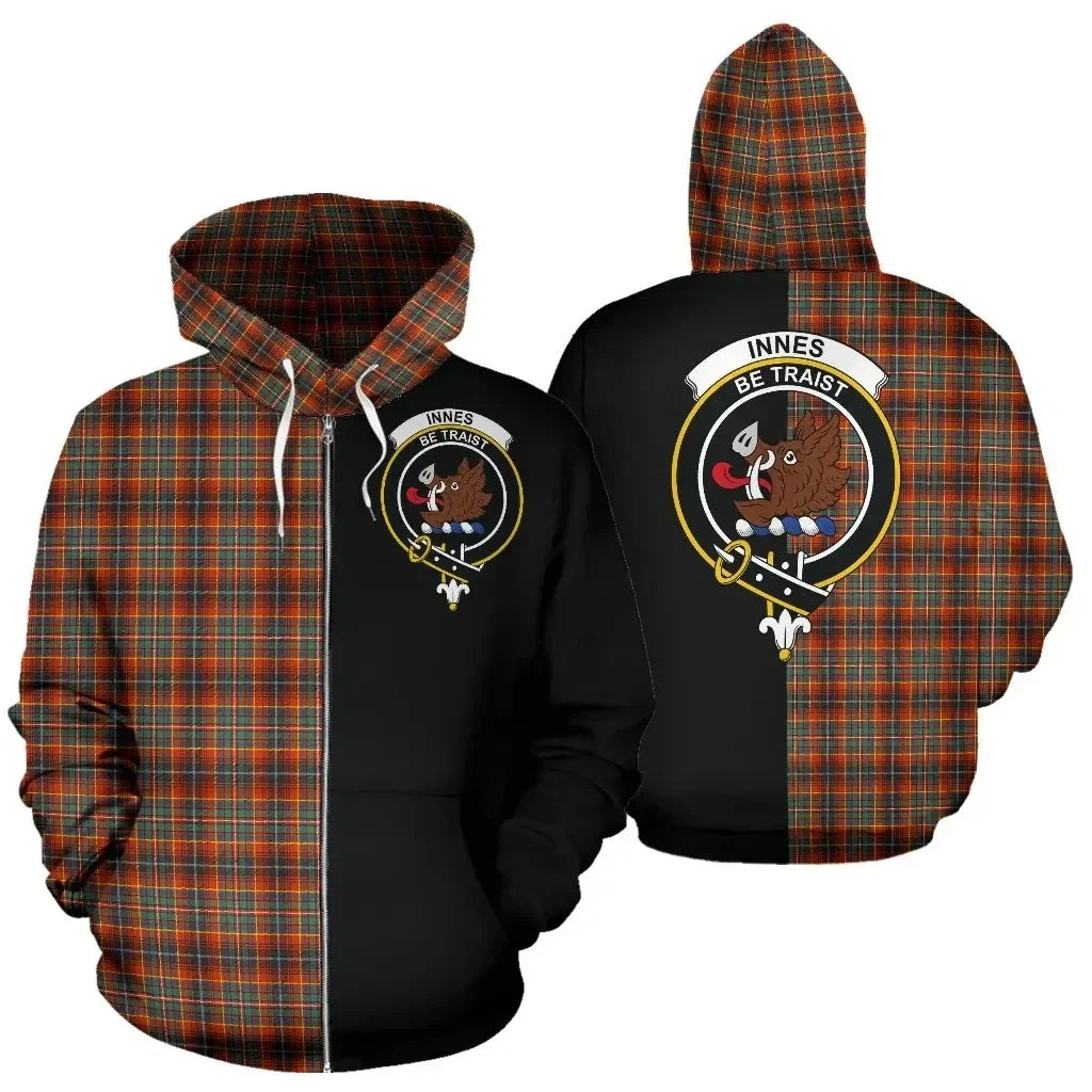 Printivon Custom Your Text Innes Ancient Tartan Hoodie Half Of Me