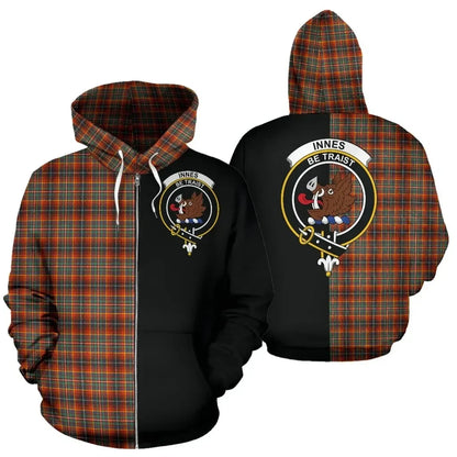 Printivon Custom Your Text Innes Ancient Tartan Hoodie Half Of Me