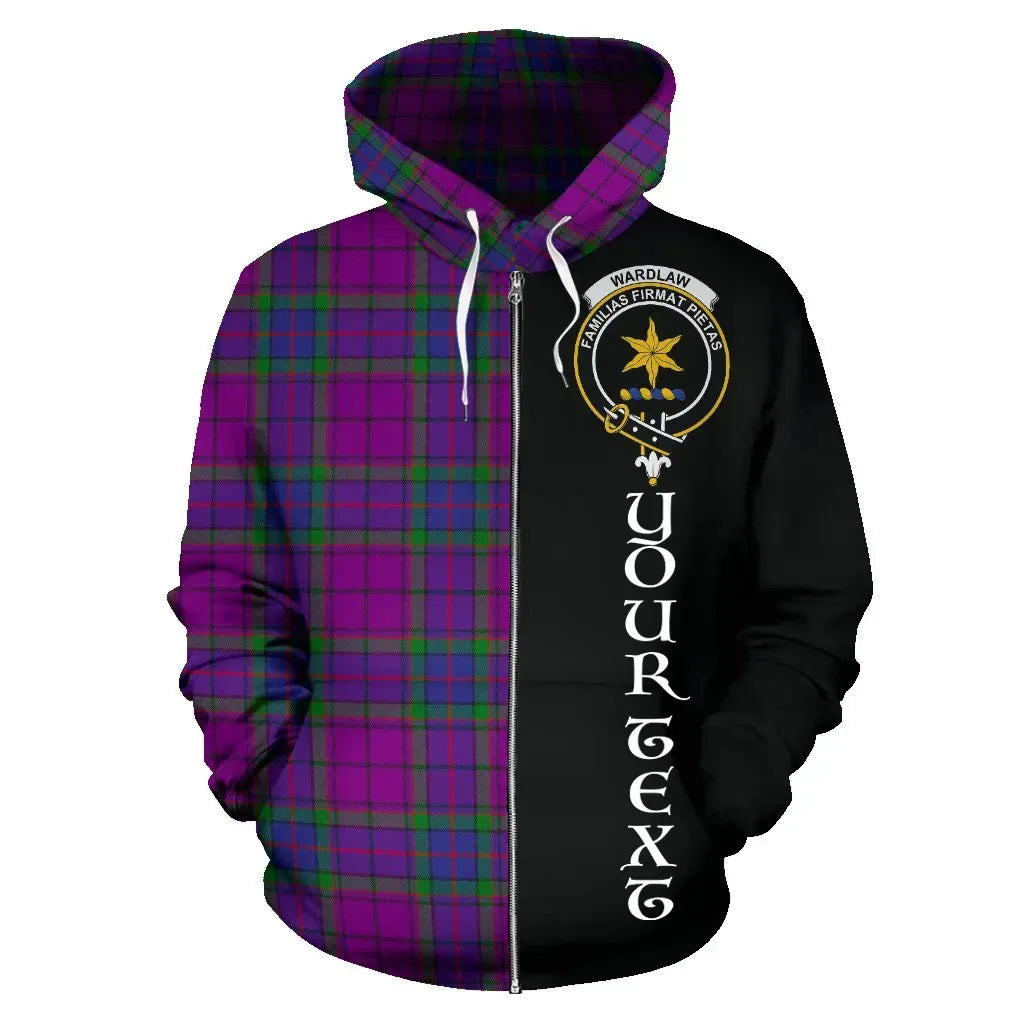 Printivon Custom Your Text Wardlaw Modern Tartan Hoodie Half Of Me