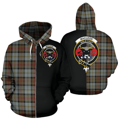 Printivon Custom Your Text Macleod Of Harris Weathered Tartan Hoodie Half Of Me