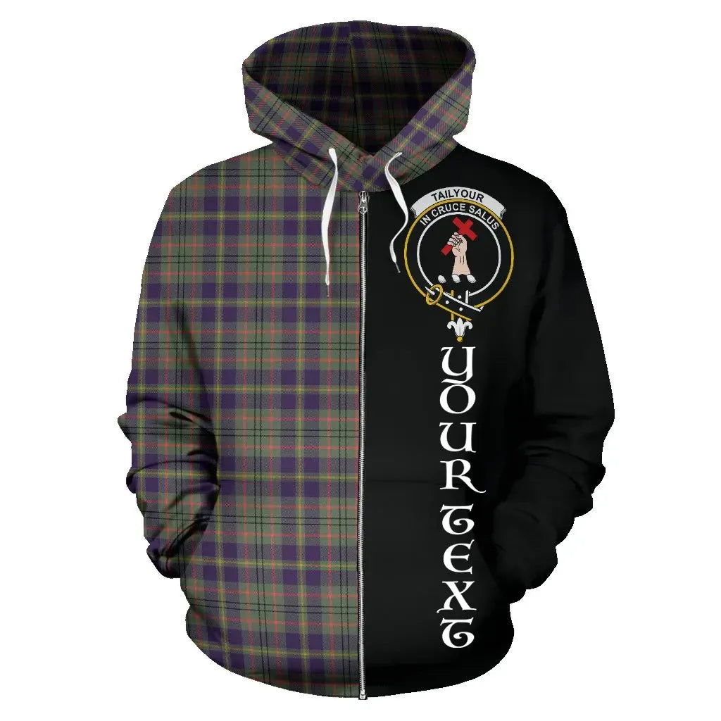 Printivon Custom Your Text Tailyour Weathered Tartan Hoodie Half Of Me