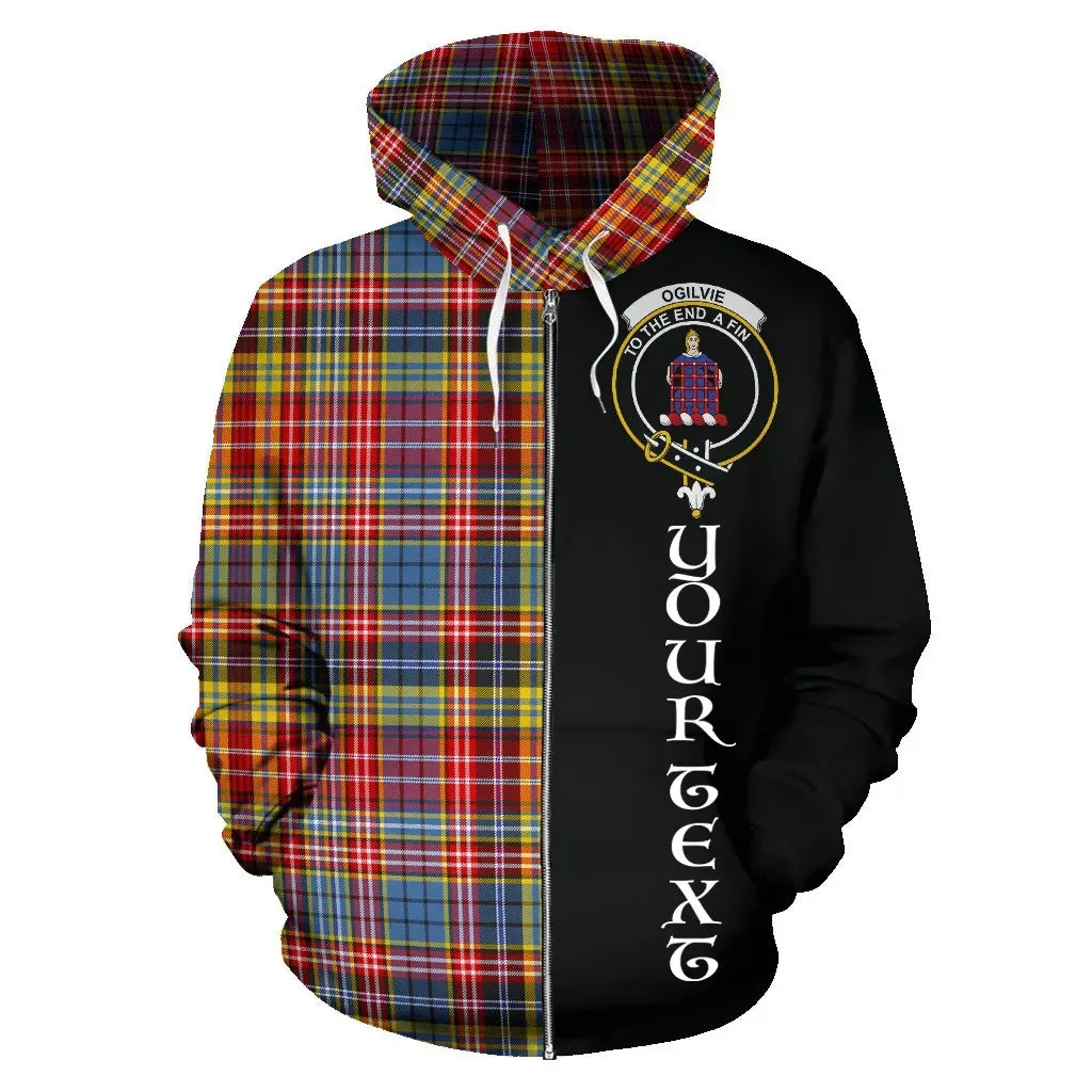 Printivon Custom Your Text Ogilvie Of Airlie Ancient Tartan Hoodie Half Of Me