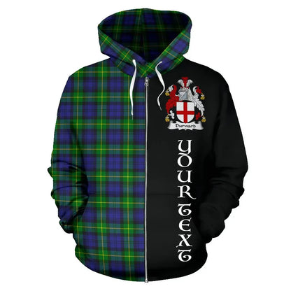Printivon Custom Your Text Durward Tartan Hoodie Half Of Me
