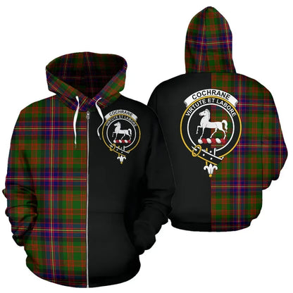 Printivon Custom Your Text Cochrane Modern Tartan Hoodie Half Of Me