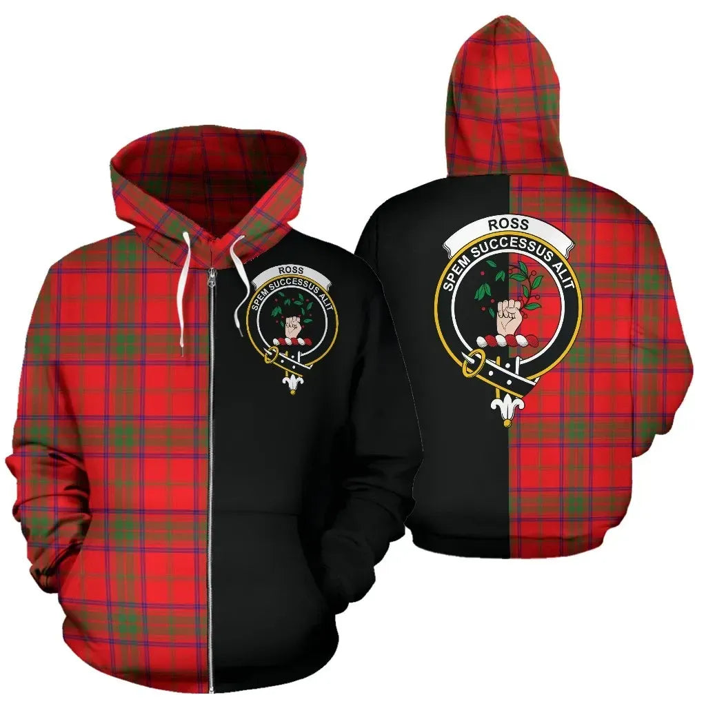 Printivon Custom Your Text Ross Modern Tartan Hoodie Half Of Me