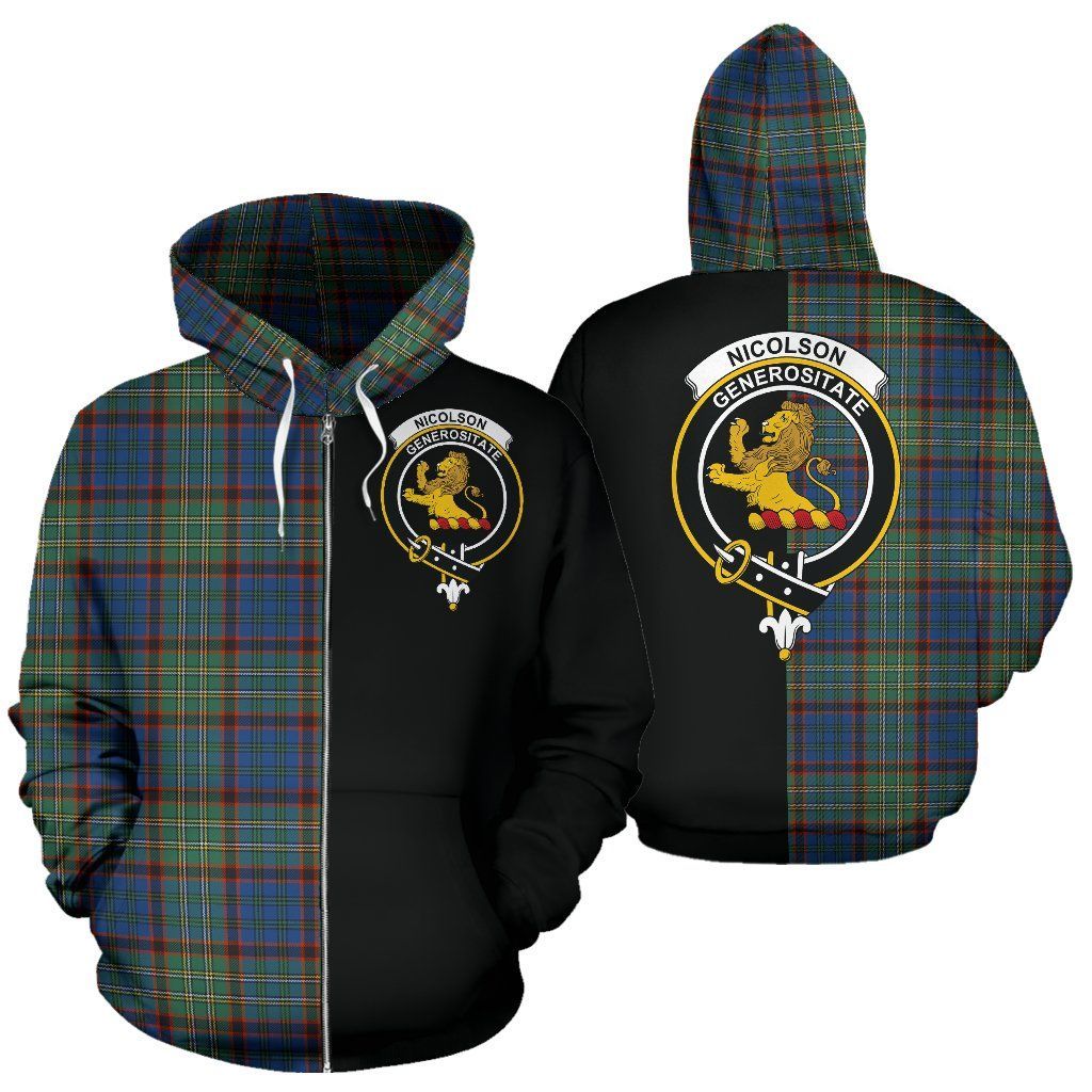 Printivon Custom Your Text Nicolson Hunting Ancient Tartan Hoodie Half Of Me