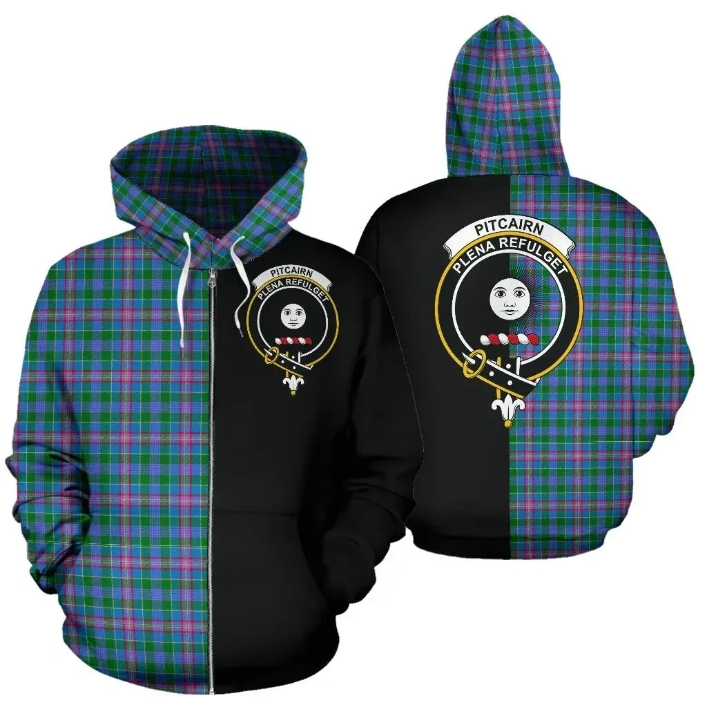 Printivon Custom Your Text Pitcairn Hunting Tartan Hoodie Half Of Me