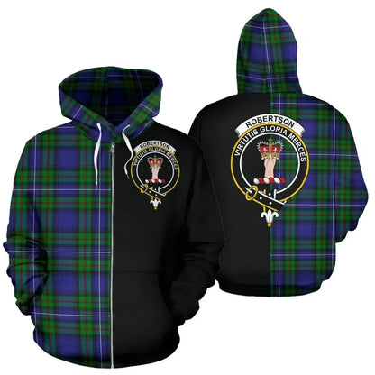 Printivon Custom Your Text Robertson Hunting Modern Tartan Hoodie Half Of Me