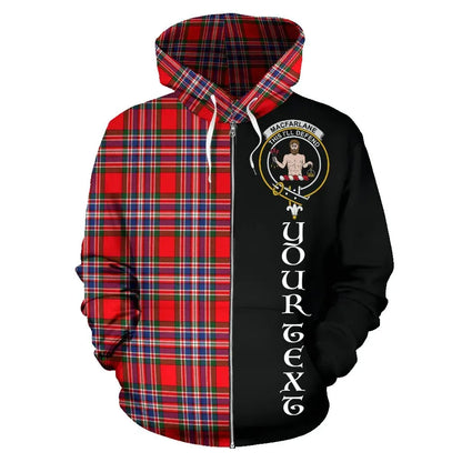 Printivon Custom Your Text Macfarlane Modern Tartan Hoodie Half Of Me