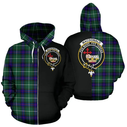Printivon Custom Your Text Macdonald Of The Isles Hunting Modern Tartan Hoodie Half Of Me