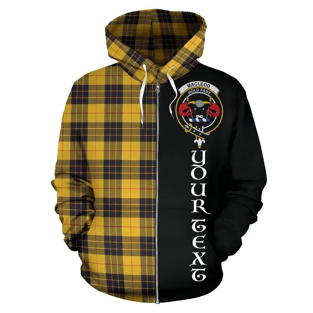 Printivon Custom Your Text Macleod Of Lewis Ancient Tartan Hoodie Half Of Me