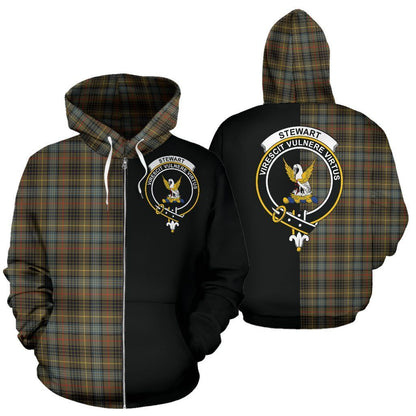 Printivon Custom Your Text Stewart Hunting Weathered Tartan Hoodie Half Of Me