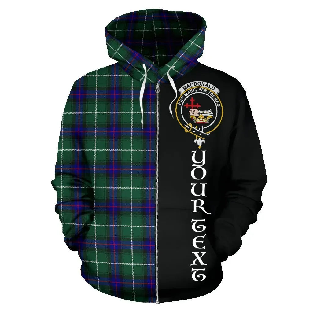 Printivon Custom Your Text Macdonald Of The Isles Hunting Modern Tartan Hoodie Half Of Me