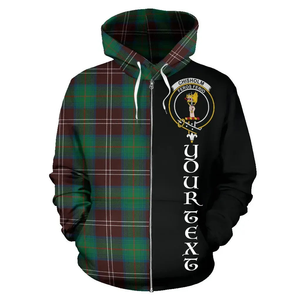 Printivon Custom Your Text Chisholm Hunting Ancient Tartan Hoodie Half Of Me