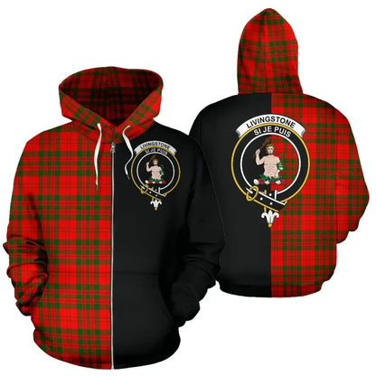 Printivon Custom Your Text Livingstone Modern Tartan Hoodie Half Of Me