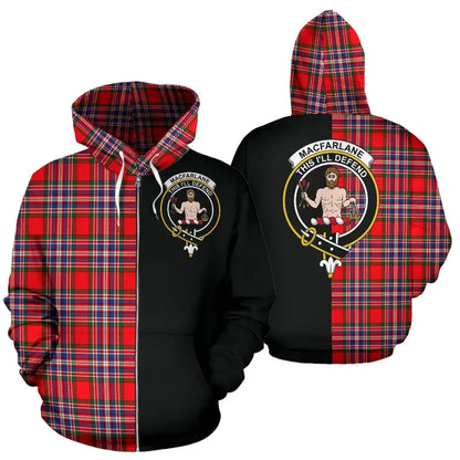 Printivon Custom Your Text Macfarlane Modern Tartan Hoodie Half Of Me