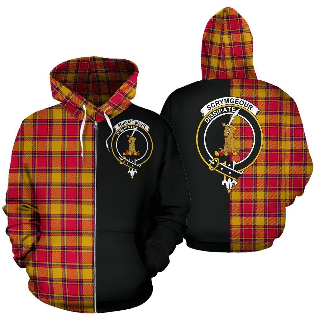Printivon Custom Your Text Scrymgeour Tartan Hoodie Half Of Me