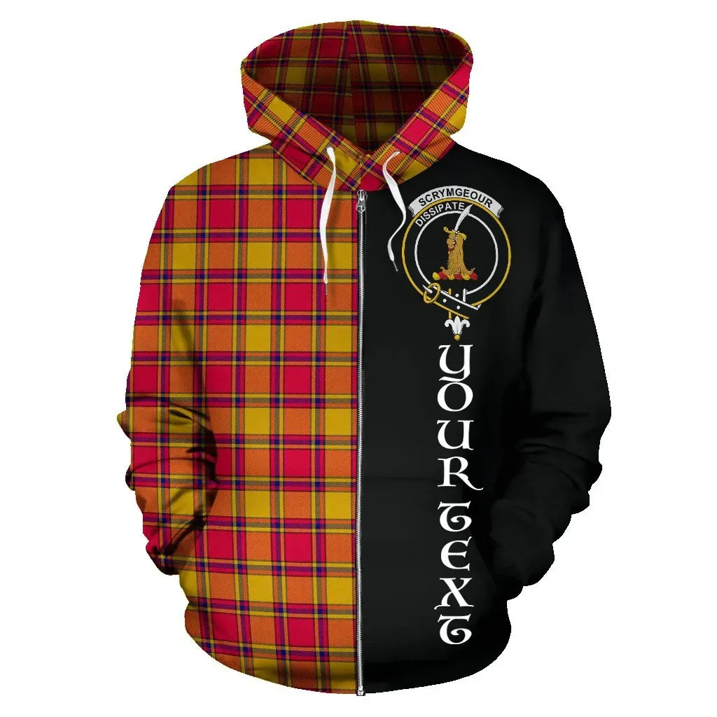 Printivon Custom Your Text Scrymgeour Tartan Hoodie Half Of Me