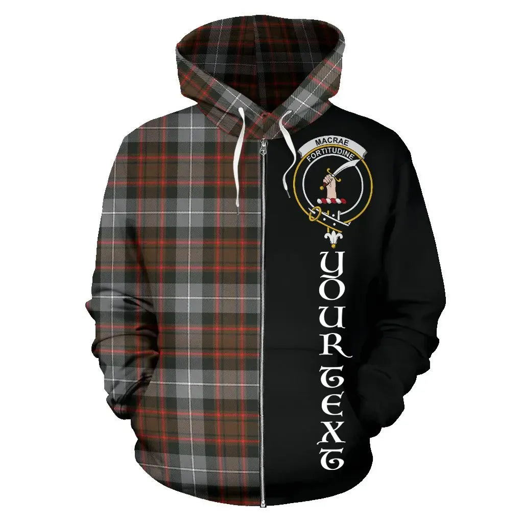 Printivon Custom Your Text Macrae Hunting Weathered Tartan Hoodie Half Of Me