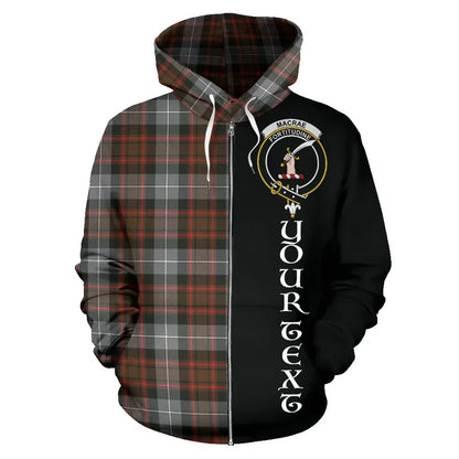 Printivon Custom Your Text Macrae Hunting Weathered Tartan Hoodie Half Of Me