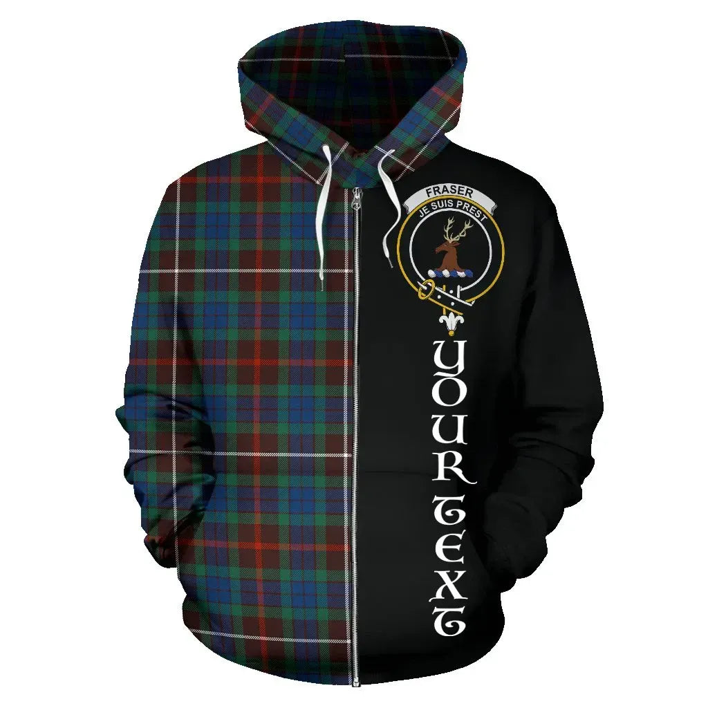 Printivon Custom Your Text Fraser Hunting Ancient Tartan Hoodie Half Of Me