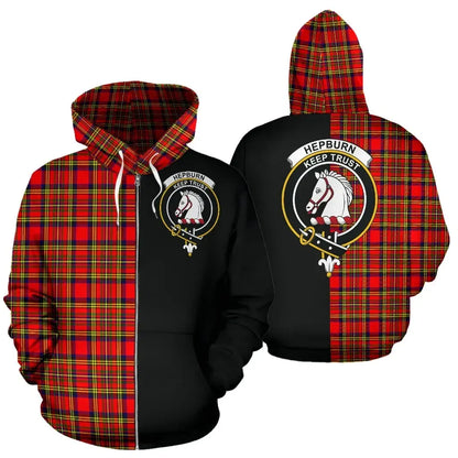 Printivon Custom Your Text Hepburn Tartan Hoodie Half Of Me