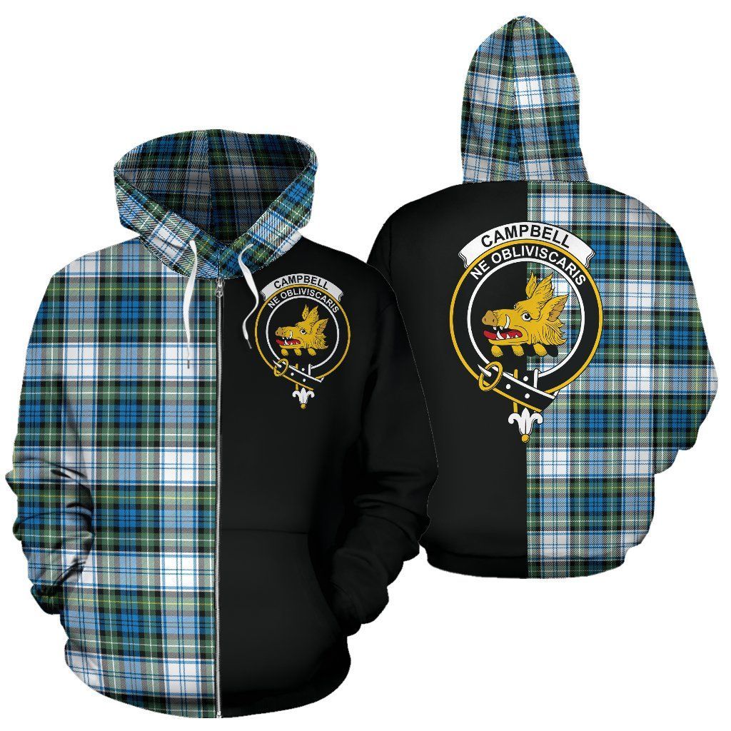 Printivon Custom Your Text Campbell Dress Ancient Tartan Hoodie Half Of Me