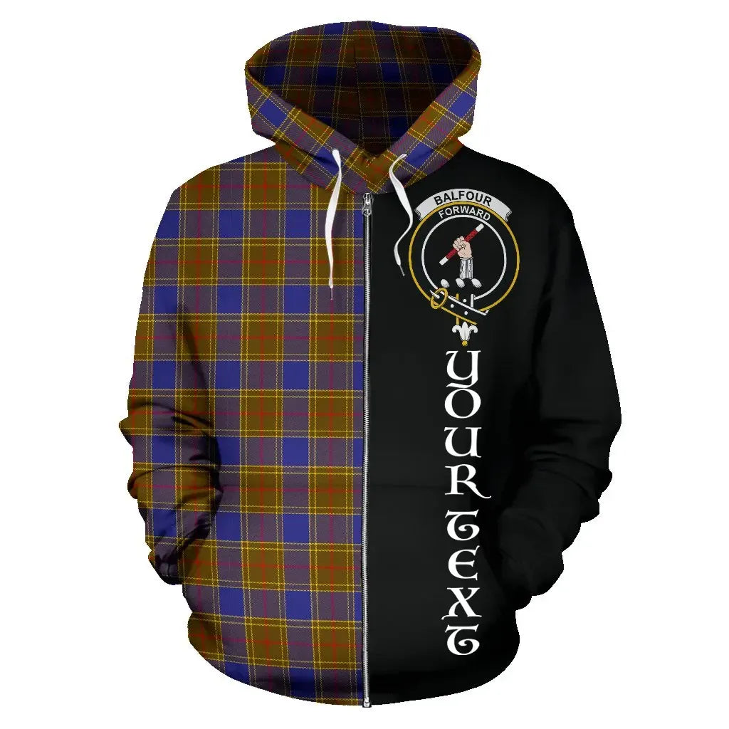 Printivon Custom Your Text Balfour Modern Tartan Hoodie Half Of Me