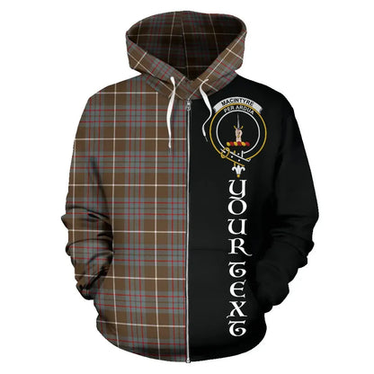 Printivon Custom Your Text Macintyre Hunting Weathered Tartan Hoodie Half Of Me