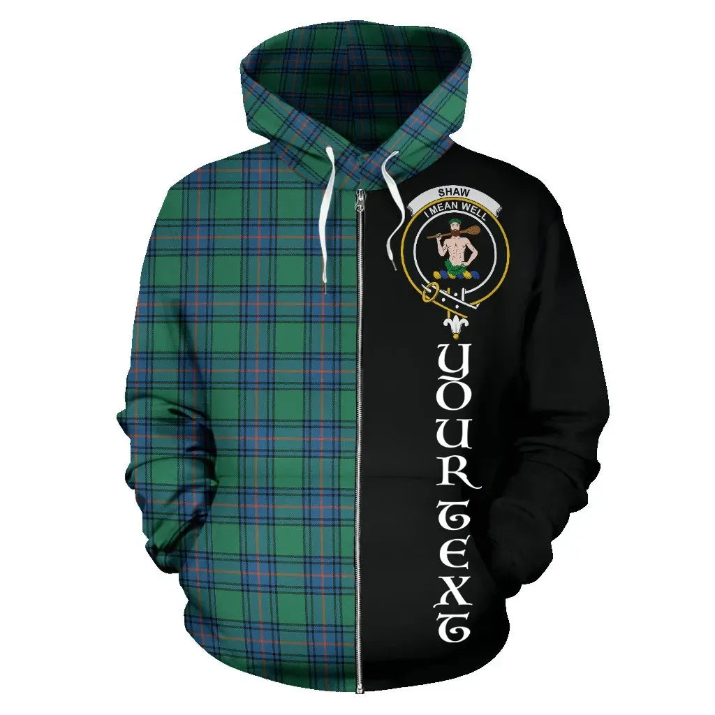 Printivon Custom Your Text Shaw Ancient Tartan Hoodie Half Of Me