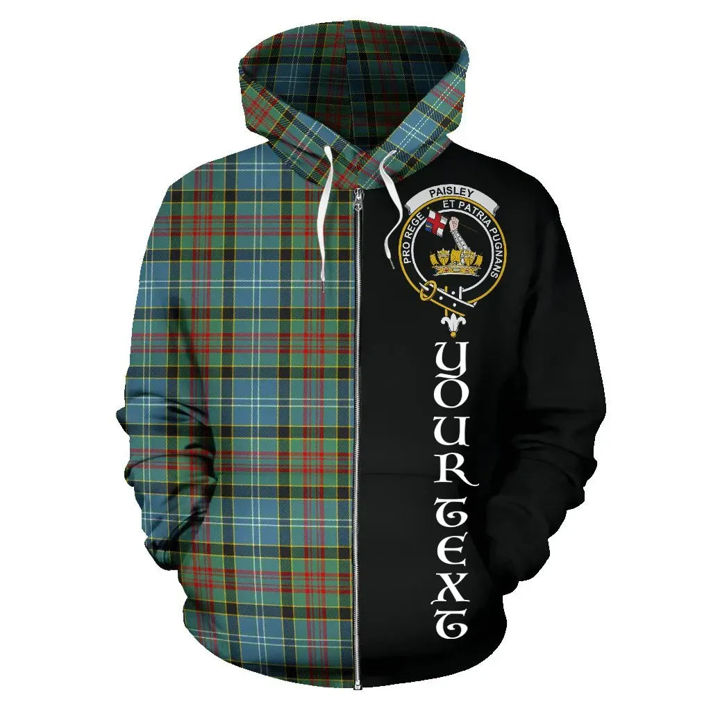 Printivon Custom Your Text Paisley District Tartan Hoodie Half Of Me