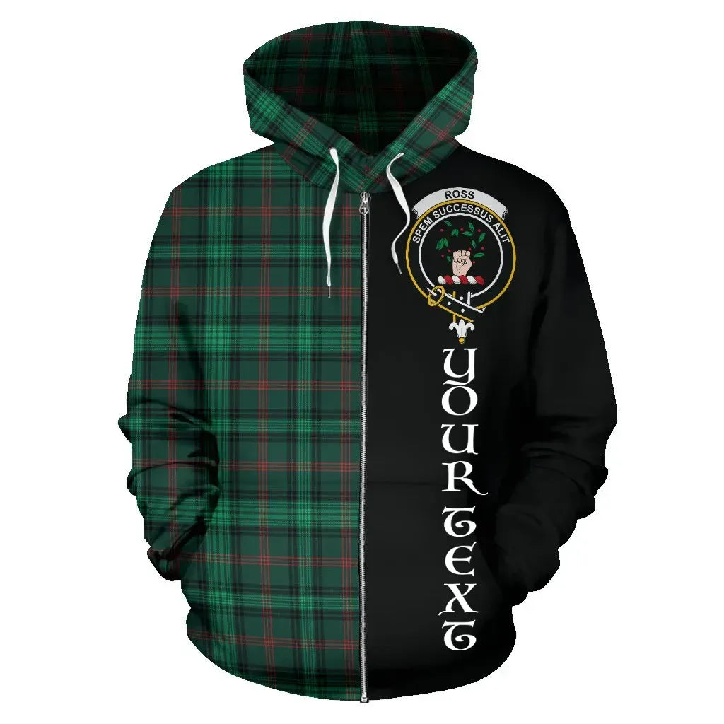 Printivon Custom Your Text Ross Hunting Modern Tartan Hoodie Half Of Me
