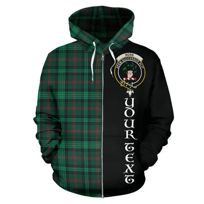 Printivon Custom Your Text Ross Hunting Modern Tartan Hoodie Half Of Me